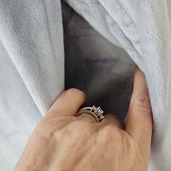 Soft Surroundings Auberon Mini Dress Coziest Zip-Up Tunic Pullover Silver S (12) - Picture 6 of 8